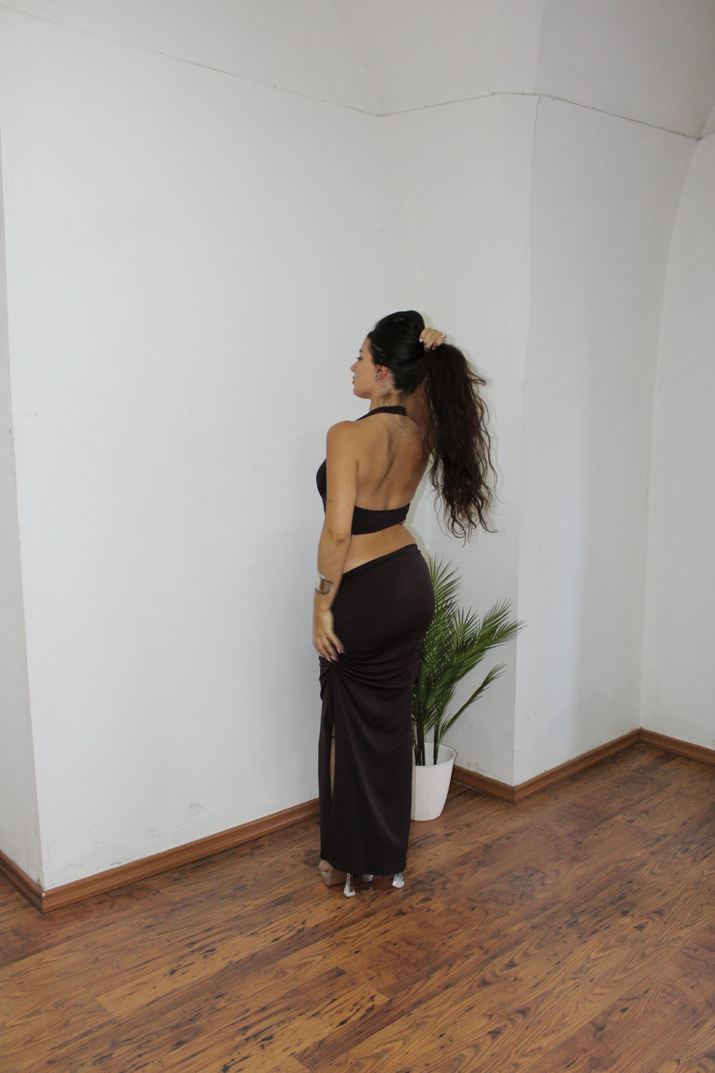 DRESS AMAZZONIA BROWN