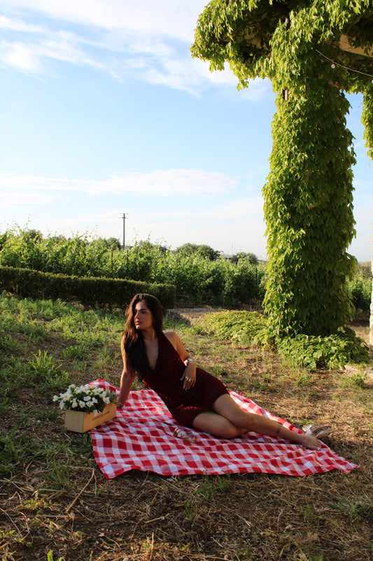 Dress Lurex bordeaux