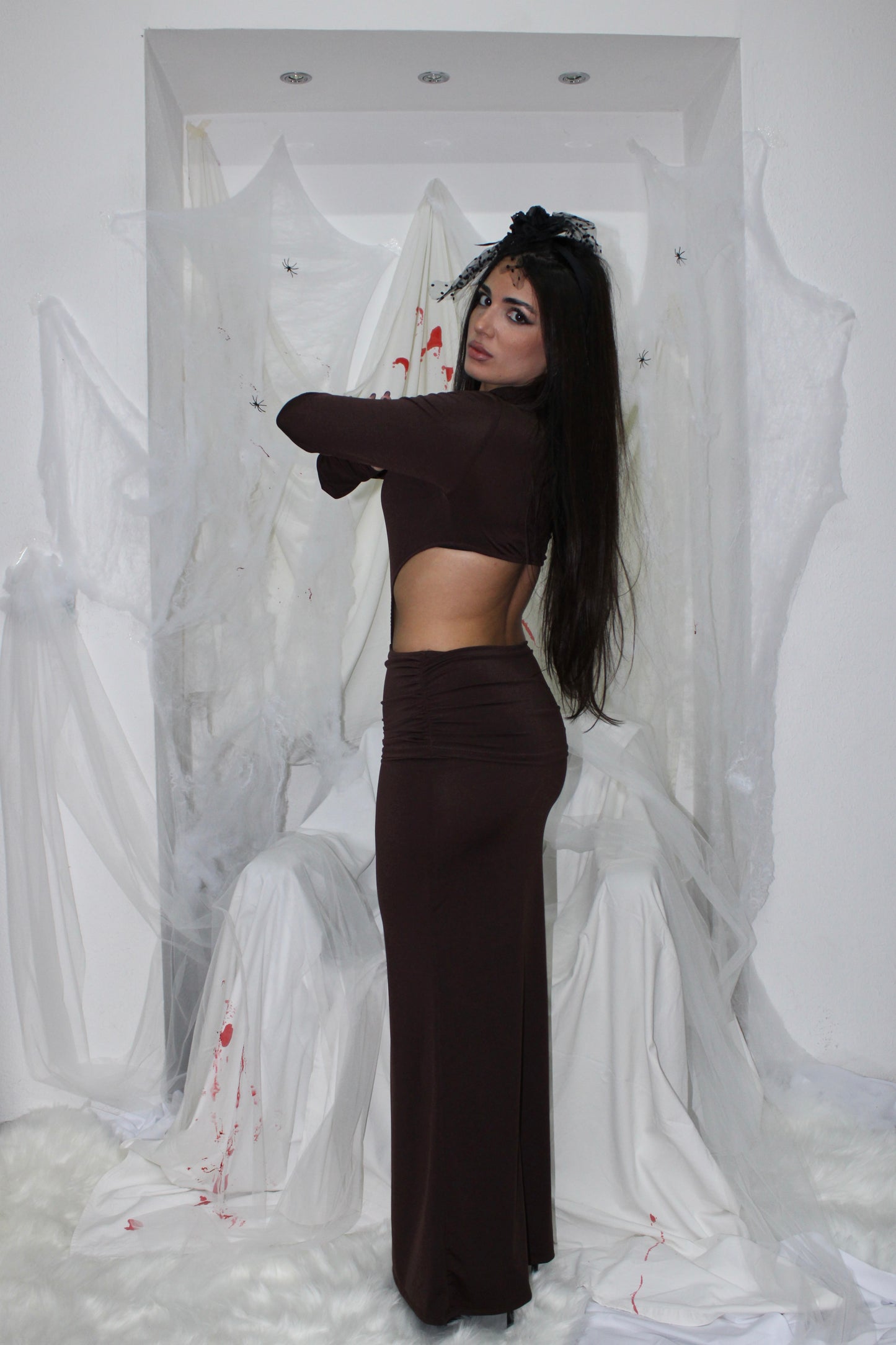 LONG DRESS TRY ME brown