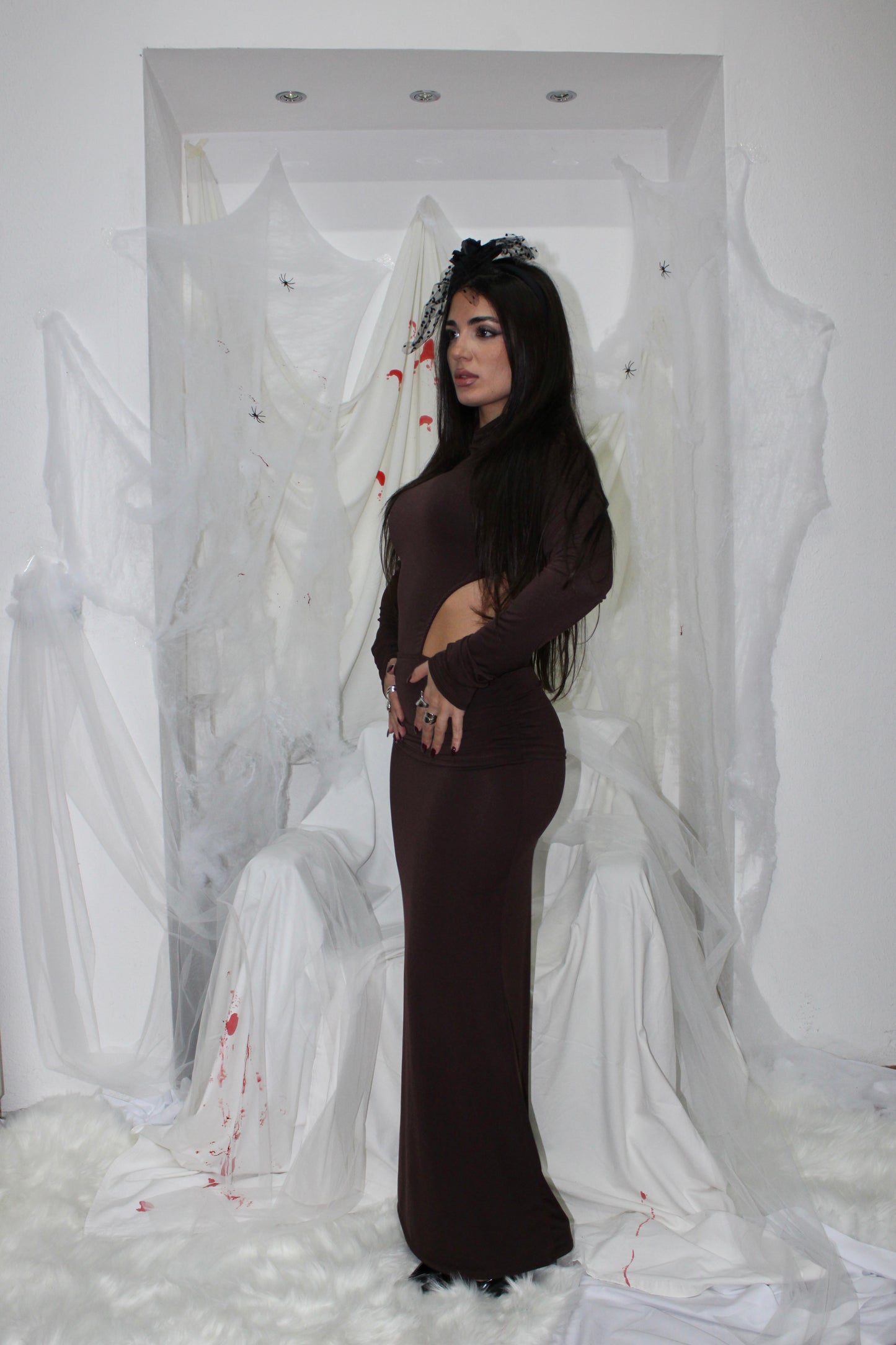 LONG DRESS TRY ME brown
