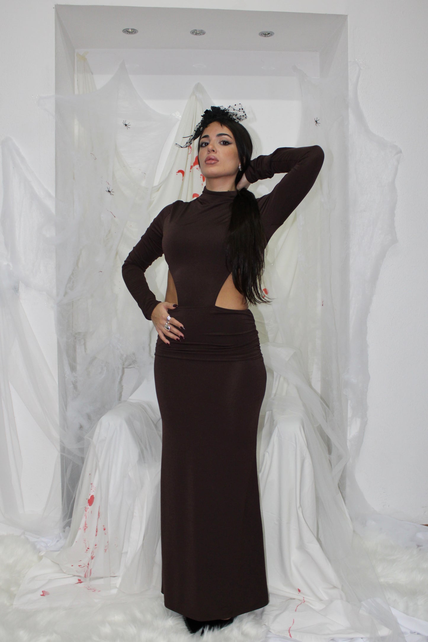 LONG DRESS TRY ME brown
