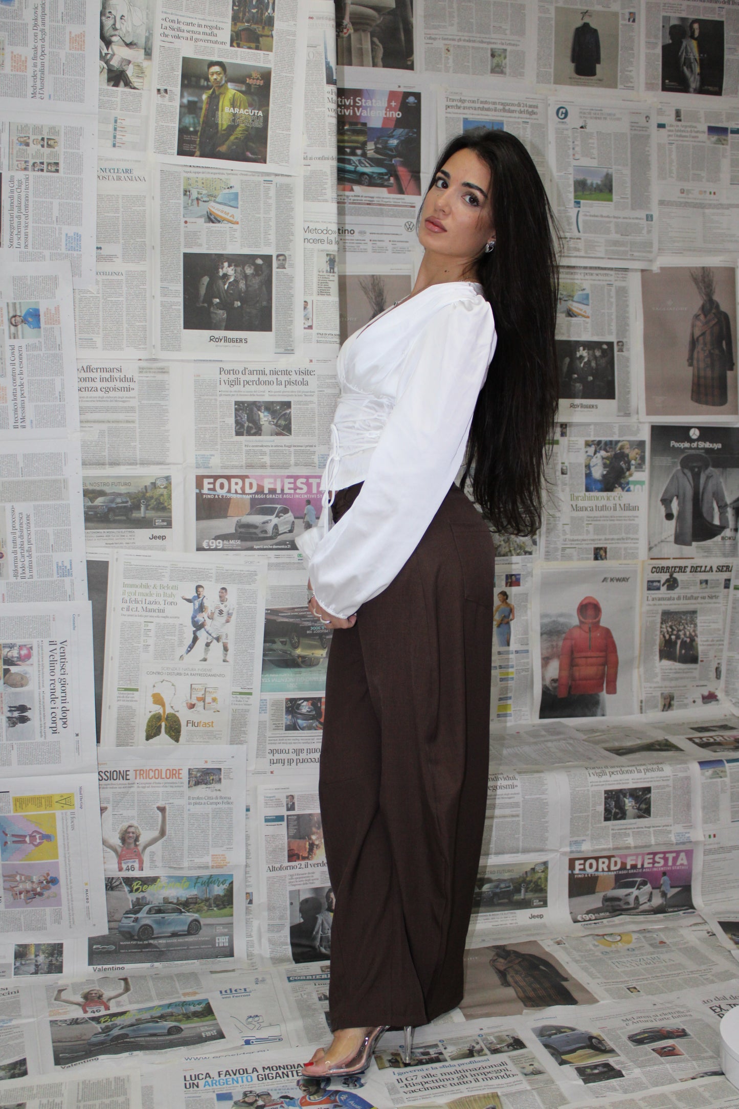 TOP SATIN INTRECCIO