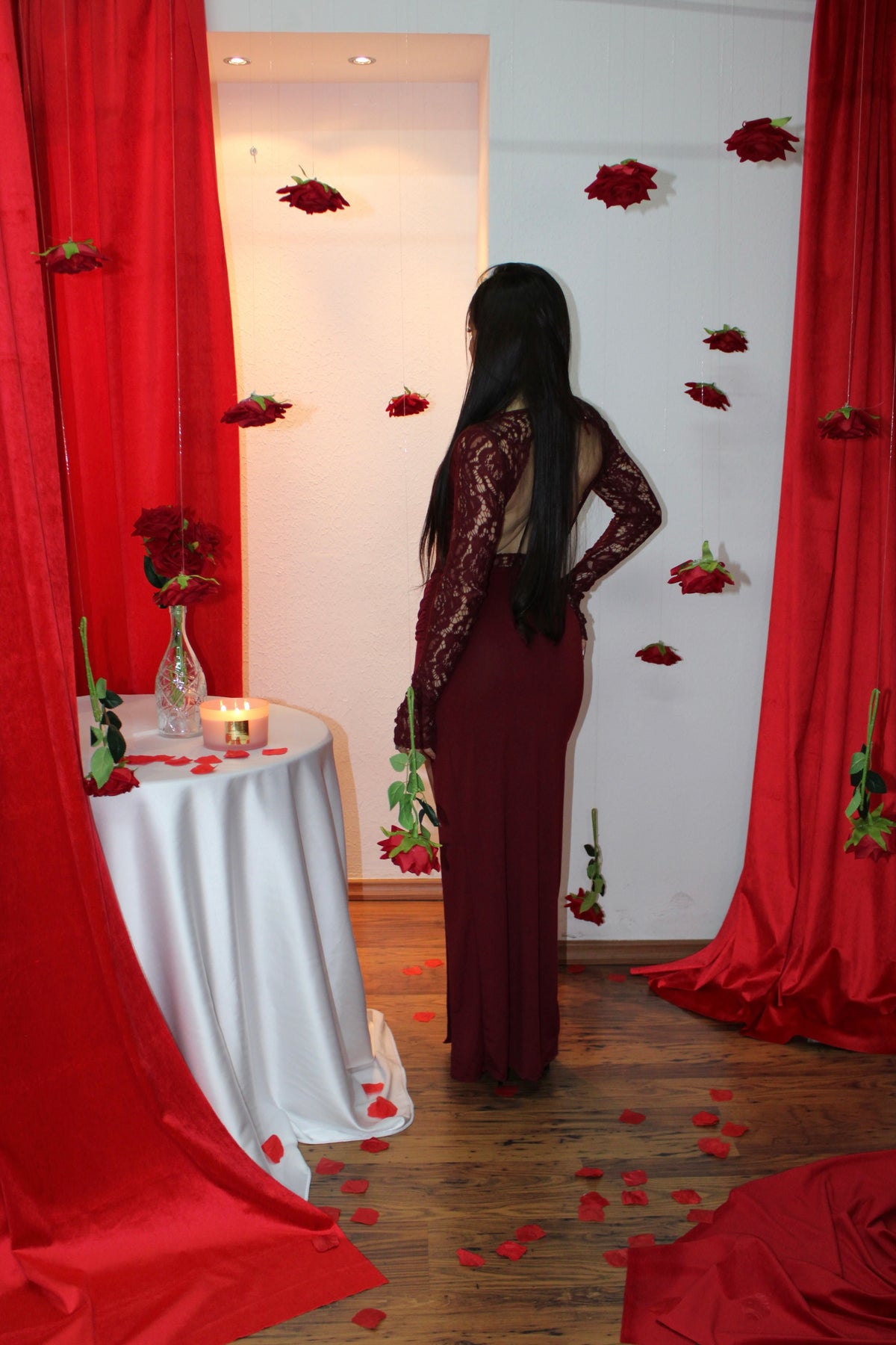 DRESS VALENTINE bordeaux