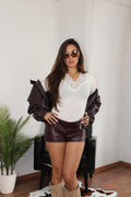 Shirt V Pizzo white