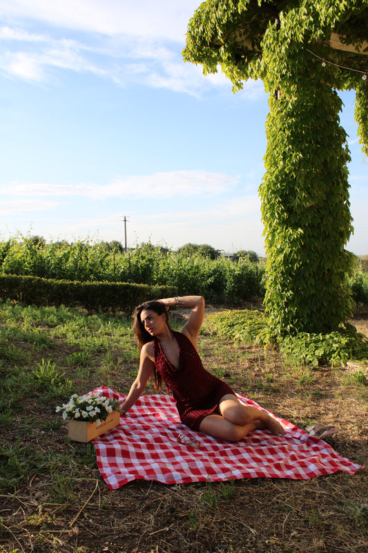 Dress Lurex bordeaux
