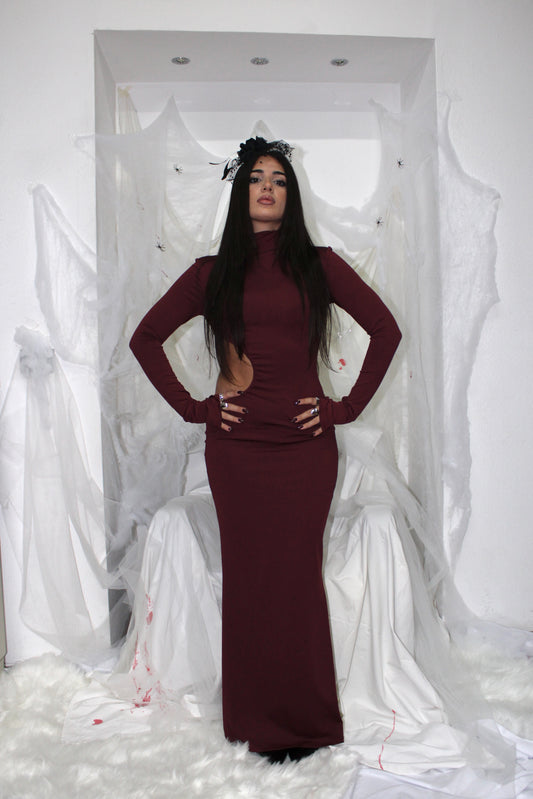 LONG DRESS UNIQUE bordeaux