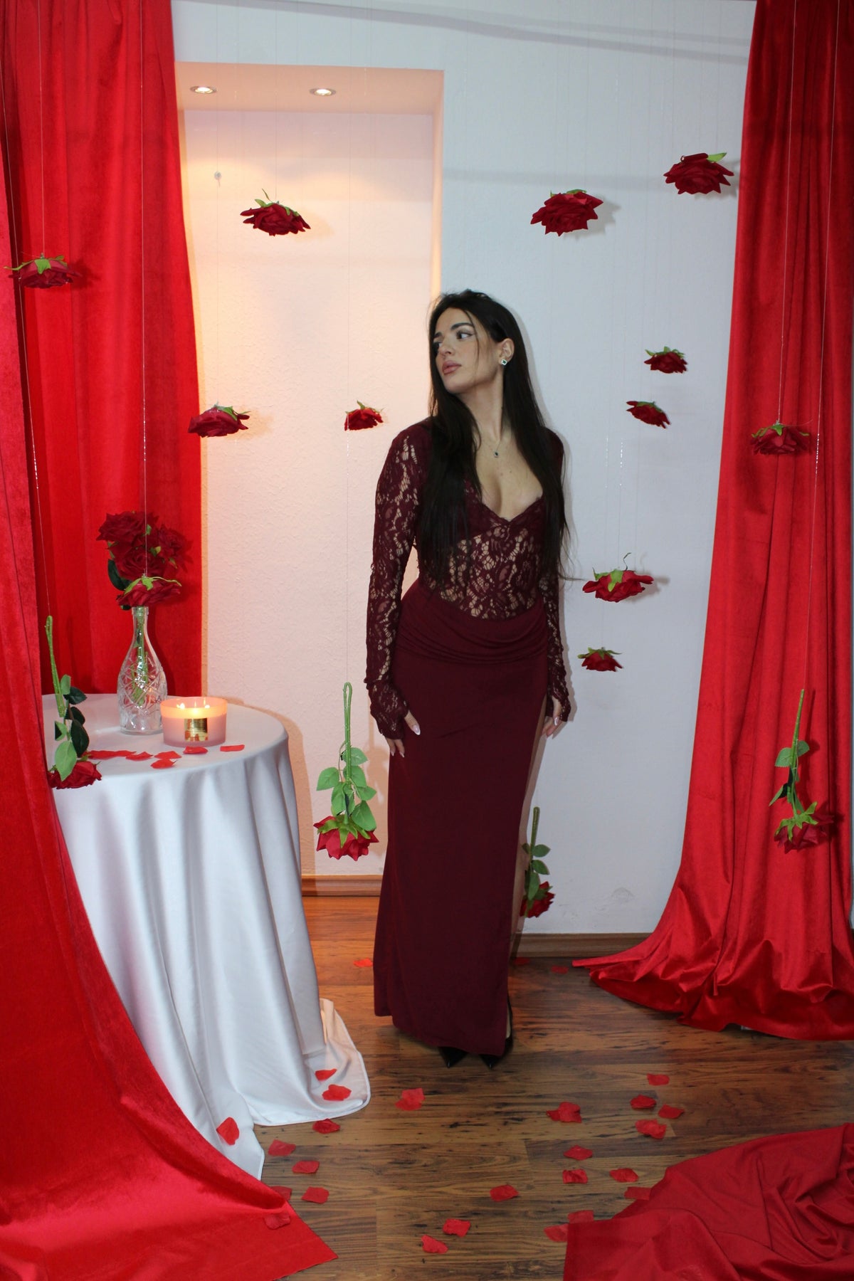 DRESS VALENTINE bordeaux