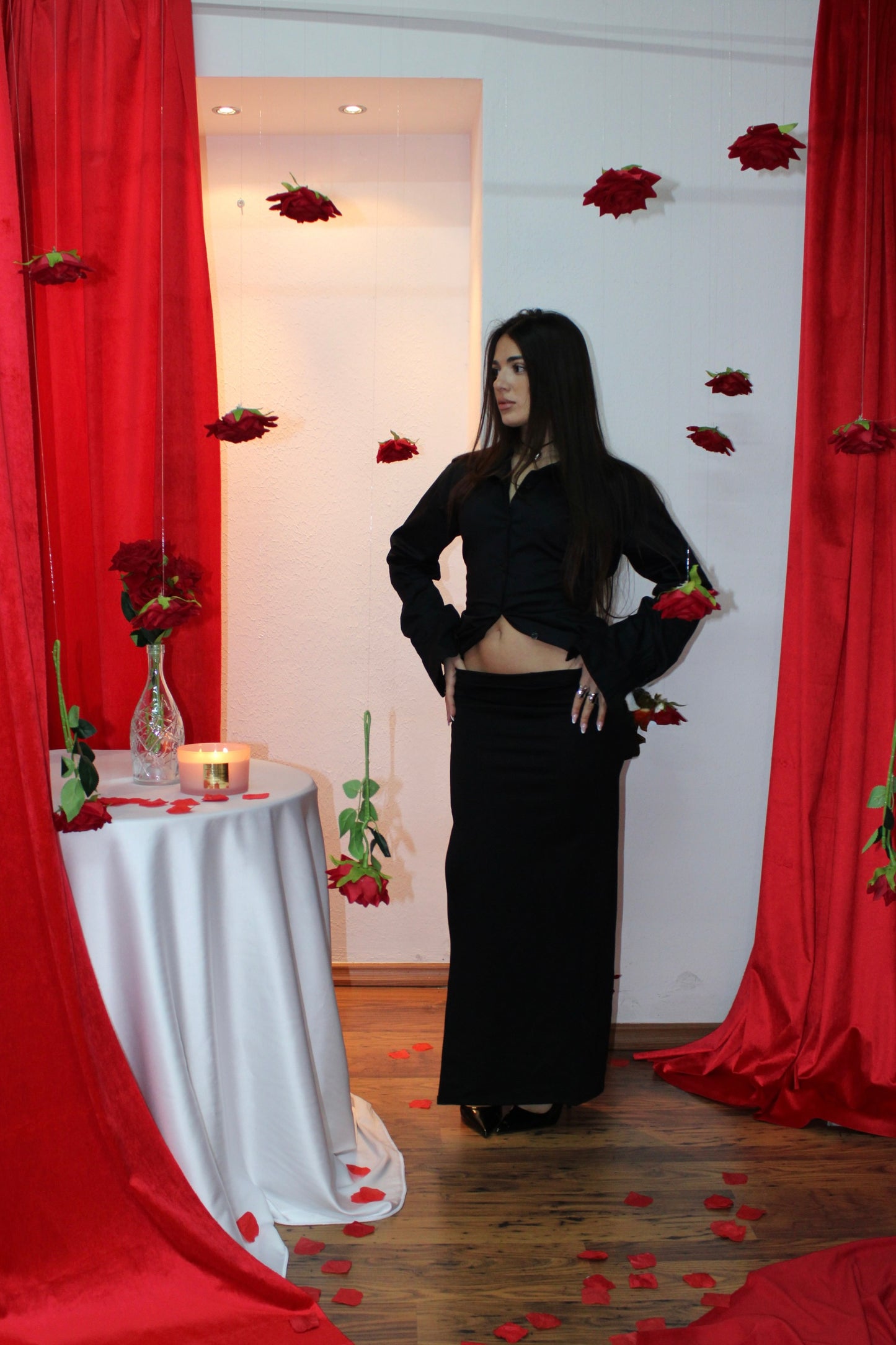 LONG SKIRT black