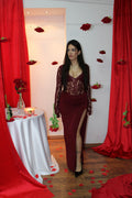 DRESS VALENTINE bordeaux